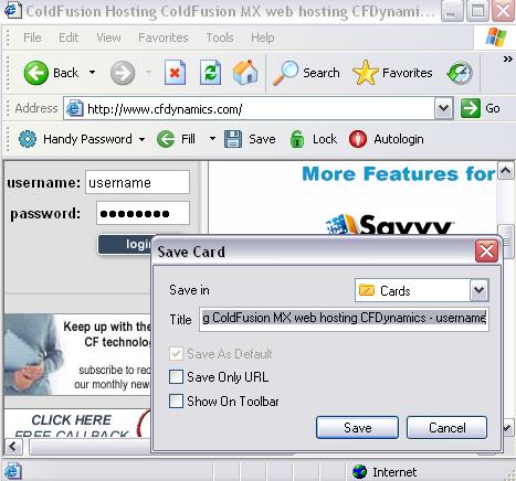 Saving login and password to login automatically.