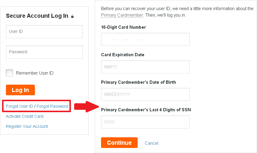 discovery card online banking login