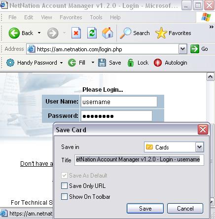 Saving login and password to login automatically.