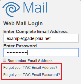 TWC account login and password restore