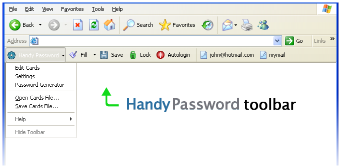 Handy Password toolbar