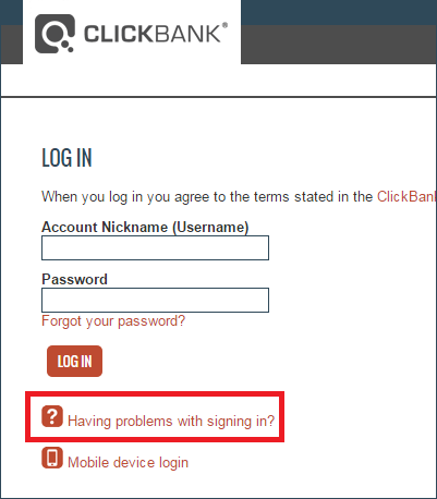 ClickBank Sign Up Problems