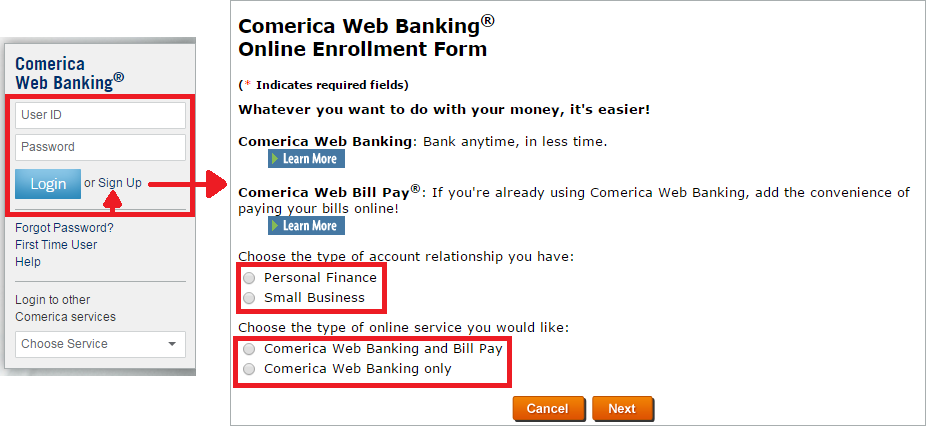 Comerica Bank Create an Account Sign up