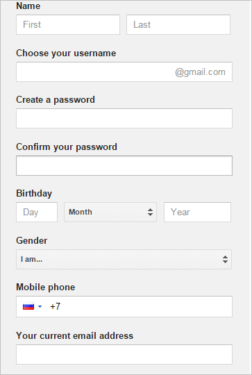 Google Mail Create Account