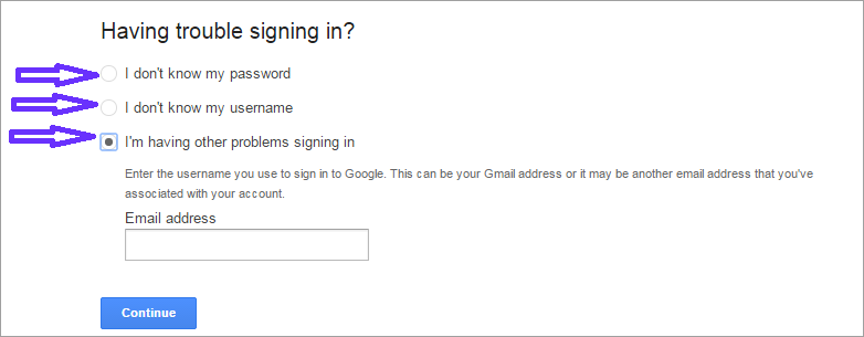 Google Mail Sign In Problem