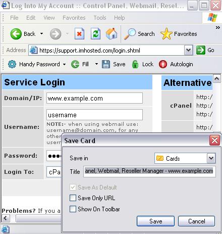 Saving login and password to login automatically.