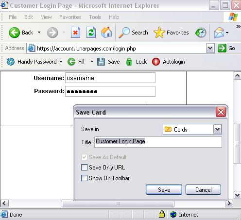 Saving login and password to login automatically.