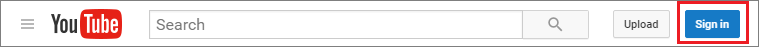 Sign In YouTube Account - Screenshots of official website YouTube.com