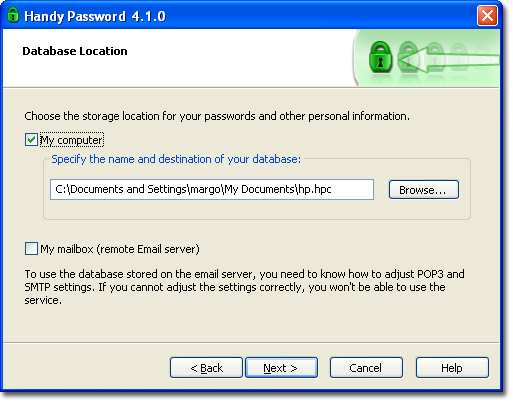 Location of user database