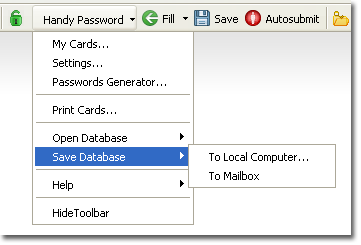 Save database from browser toolbar