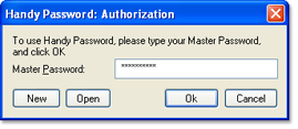 Authorisation form to access to password database