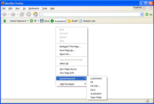 Handy Password manager in Firefox context menu