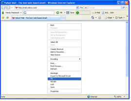 Handy Password manager in context menu