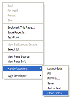 Context menu in Firefox